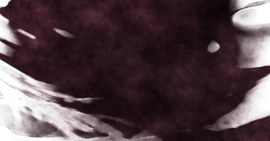 Beyaz arkaplanda soyut renkli suluboya. Dijital resim.