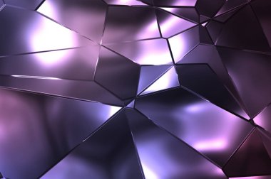 Soyut arkaplan. Lüks Metal Paneller Geometrik Desen. Cazibe Moda Arkaplanı. 3 boyutlu illüstrasyon. Yansıtıcı ve parlak, lüks duvar kağıdı. Parlak, renkli ve canlı doku duvarı.