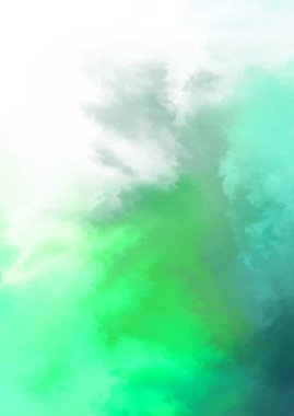 Beyaz arkaplanda soyut renkli suluboya. Dijital resim.