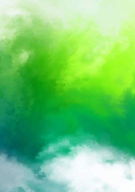 Beyaz arkaplanda soyut renkli suluboya. Dijital resim.