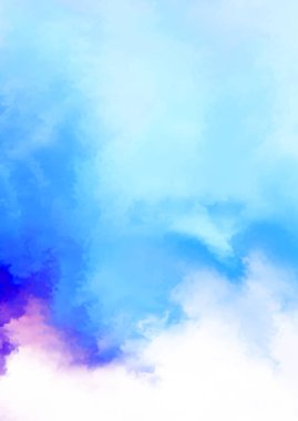 Beyaz arkaplanda soyut renkli suluboya. Dijital resim.