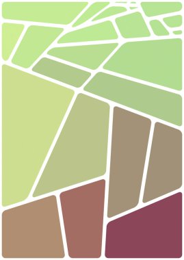 Beyaz boşluğu olan renkli bir çizim. Soyut geometrik desen. Mozaik arka plan. Geometrik çok renkli şekiller.