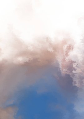 Beyaz arkaplanda soyut renkli suluboya. Dijital resim.