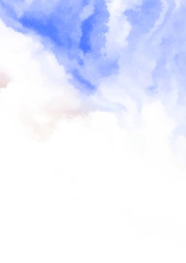 Beyaz arkaplanda soyut renkli suluboya. Dijital resim.