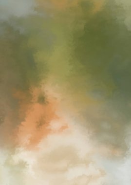 Beyaz arkaplanda soyut renkli suluboya. Dijital resim.