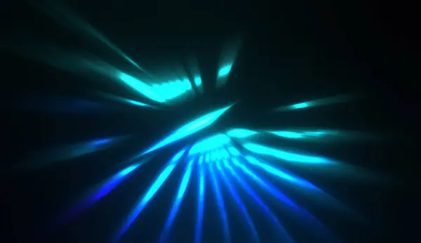 Hareket Halindeki Işık Parçacıkları Siyah Arkaplanda Parlayan Çok Renkli Işınlar — Stok fotoğraf
