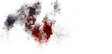 Beyaz arkaplanda soyut renkli suluboya. Dijital resim.