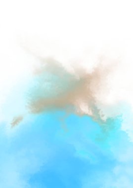 Beyaz arkaplanda soyut renkli suluboya. Dijital resim.