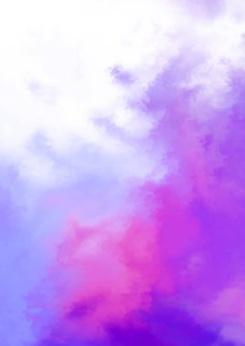 Beyaz arkaplanda soyut renkli suluboya. Dijital resim.