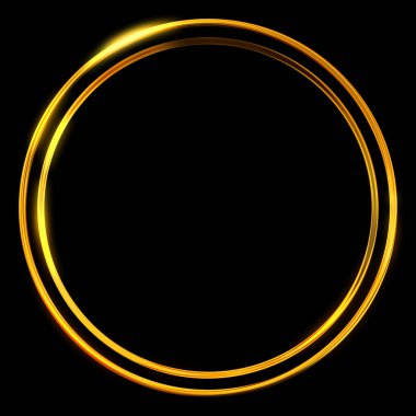 Parlak Çerçeve Arkaplanı. Siyah arkaplanda izole edilmiş parlak geometrik şablon. Soyut 2d illüstrasyon.