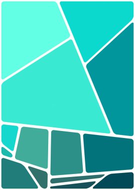 Beyaz boşluğu olan renkli bir çizim. Soyut geometrik desen. Mozaik arka plan. Geometrik çok renkli şekiller.