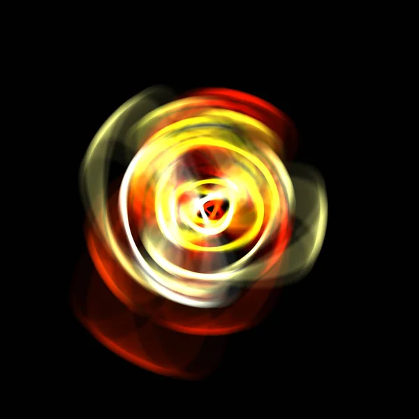 Spinning Rays Light Isolated Black Background Graphic Illustration Glowing Colorful — Stock Photo, Image
