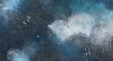 Suluboya arka planda lekeler ve lekelerle boyanmış. Fırça darbesi ile boyanmış. 2d Görüntü.