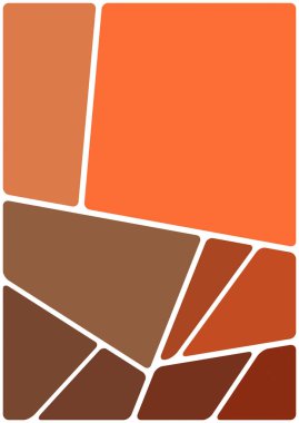 Beyaz boşluğu olan renkli bir çizim. Soyut geometrik desen. Mozaik arka plan. Geometrik çok renkli şekiller.