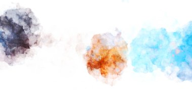 Suluboya arka planda lekeler ve lekelerle boyanmış. Fırça darbesi ile boyanmış. 2d Görüntü.