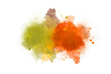 Suluboya arka planda lekeler ve lekelerle boyanmış. Fırça darbesi ile boyanmış. 2d Görüntü.