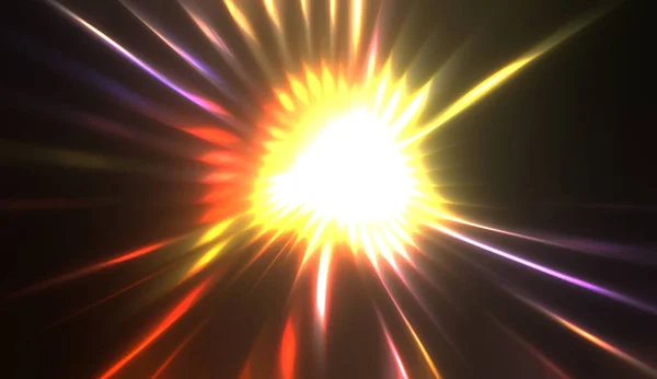 Spectacular Light Show Colorful Vibrant Particle Explotion Glowing Rays Light — Stock Photo, Image