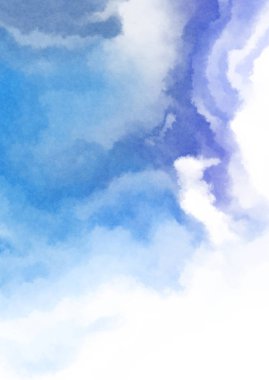 Beyaz arkaplanda soyut renkli suluboya. Dijital resim.