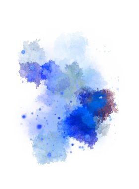 Suluboya arka planda lekeler ve lekelerle boyanmış. Fırça darbesi ile boyanmış. 2d Görüntü.