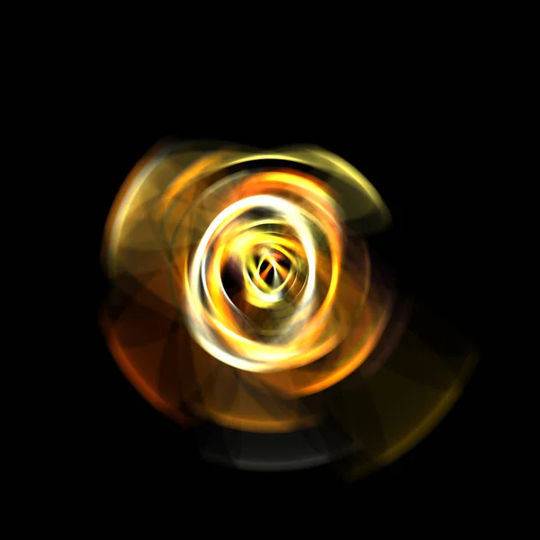 Snurrende Lysstråler Isolert Svart Bakgrunn Grafisk Illustrasjon Glødende Fargerike Lyspartikler – stockfoto