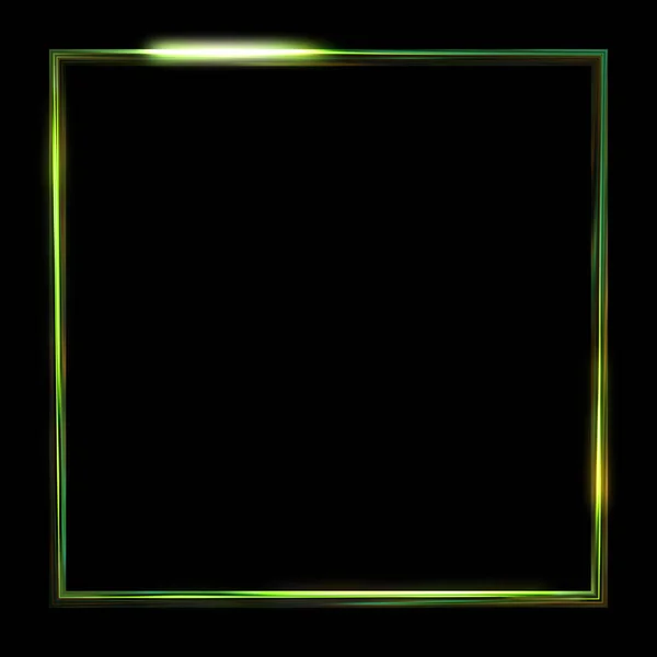 Parlak Çerçeve Arkaplanı Siyah Arkaplanda Izole Edilmiş Parlak Geometrik Şablon — Stok fotoğraf
