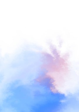 Beyaz arkaplanda soyut renkli suluboya. Dijital resim.