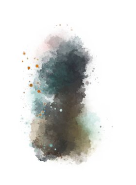 Suluboya arka planda lekeler ve lekelerle boyanmış. Fırça darbesi ile boyanmış. 2d Görüntü.