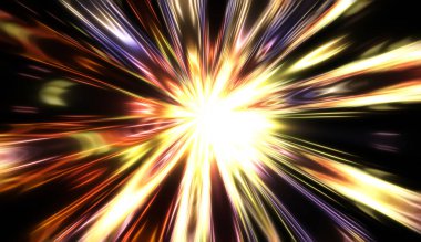 Parlayan yıldızın patlaması. Dinamik renkli arkaplan resmi. Parlak ışıklar duvar kağıdı.