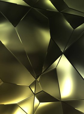Soyut arkaplan. Lüks Metal Paneller Geometrik Desen. Cazibe Moda Arkaplanı. 3 boyutlu illüstrasyon. Yansıtıcı ve parlak, lüks duvar kağıdı. Parlak, renkli ve canlı doku duvarı.