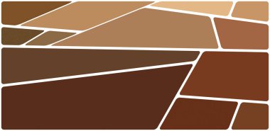 Beyaz boşluğu olan renkli bir çizim. Soyut geometrik desen. Mozaik arka plan. Geometrik çok renkli şekiller.