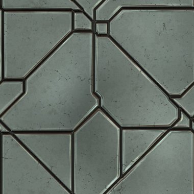 Kusursuz Bilim Kurgu Panelleri. Geleceğin dokusu. Uzay gemisi kaplaması geometrik desen. 3 boyutlu illüstrasyon. Teknoloji konsepti.