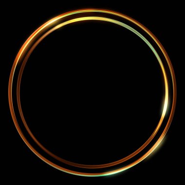 Parlak Çerçeve Arkaplanı. Siyah arkaplanda izole edilmiş parlak geometrik şablon. Soyut 2d illüstrasyon.