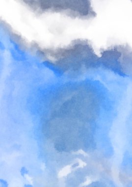 Beyaz arkaplanda soyut renkli suluboya. Dijital resim.