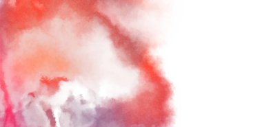 Beyaz arkaplanda soyut renkli suluboya. Dijital resim.