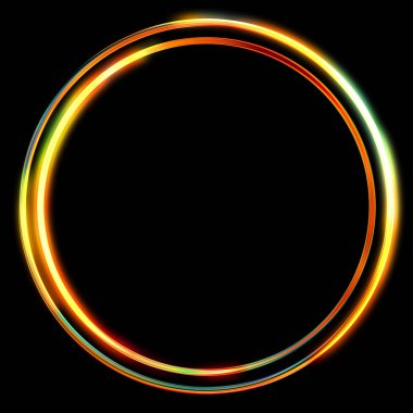 Parlak Çerçeve Arkaplanı. Siyah arkaplanda izole edilmiş parlak geometrik şablon. Soyut 2d illüstrasyon.