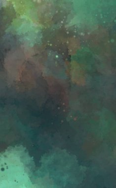 Suluboya arka planda lekeler ve lekelerle boyanmış. Fırça darbesi ile boyanmış. 2d Görüntü.