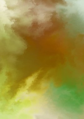 Beyaz arkaplanda soyut renkli suluboya. Dijital resim.