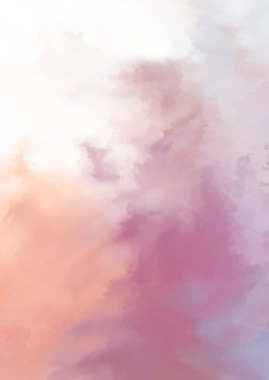 Beyaz arkaplanda soyut renkli suluboya. Dijital resim.