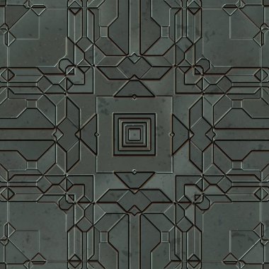 Kusursuz Bilim Kurgu Panelleri. Geleceğin dokusu. Uzay gemisi kaplaması geometrik desen. 3 boyutlu illüstrasyon. Teknoloji konsepti.