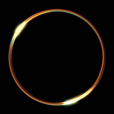Parlak Çerçeve Arkaplanı. Siyah arkaplanda izole edilmiş parlak geometrik şablon. Soyut 2d illüstrasyon.