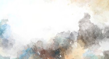 Suluboya arka planda lekeler ve lekelerle boyanmış. Fırça darbesi ile boyanmış. 2d Görüntü.