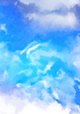 Beyaz arkaplanda soyut renkli suluboya. Dijital resim.