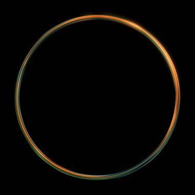 Parlak Çerçeve Arkaplanı. Siyah arkaplanda izole edilmiş parlak geometrik şablon. Soyut 2d illüstrasyon.