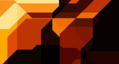 Renkli ve canlı geometrik şekiller katmanları var. Bir teknoloji planının dijital illüstrasyonu. Gelecekçi tasarım şablonu.