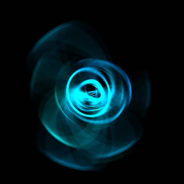 Spinning Rays Light Isolated Black Background Graphic Illustration Glowing Colorful — Stock Photo, Image