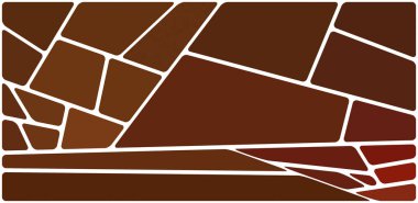 Beyaz boşluğu olan renkli bir çizim. Soyut geometrik desen. Mozaik arka plan. Geometrik çok renkli şekiller.