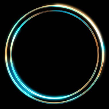 Parlak Çerçeve Arkaplanı. Siyah arkaplanda izole edilmiş parlak geometrik şablon. Soyut 2d illüstrasyon.