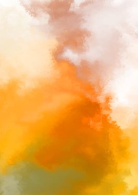 Beyaz arkaplanda soyut renkli suluboya. Dijital resim.