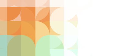 Dairesel şekillerin katmanları renkli ve canlı bir tasarım yaratıyor. Dairelerin sayısal çizimi. Gelecekçi tasarım şablonu.