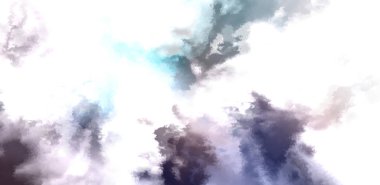 Beyaz arkaplanda soyut renkli suluboya. Dijital resim.